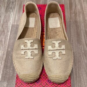 Tory Burch Beige Espadrille Loafers